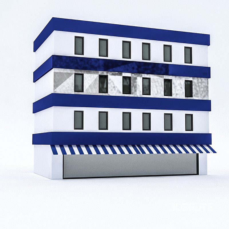 Cartoon Boildings Pack 3D model Image 10