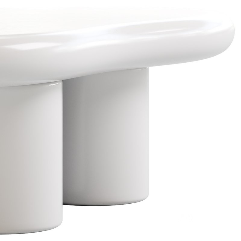 Modern Smooth Wood Abstract Coffee Table Image 9