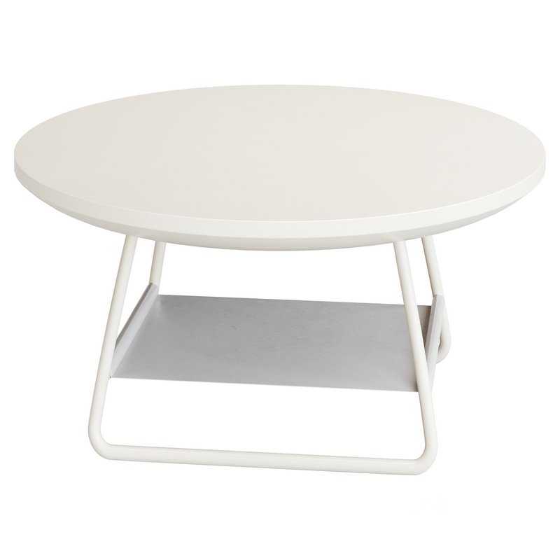 Modern Sled Round Wood Coffee Table Image 10