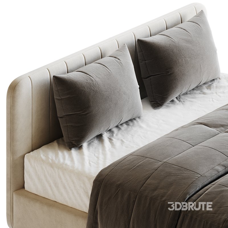 White Faux Leather Upholstered Modern Bed Image 10