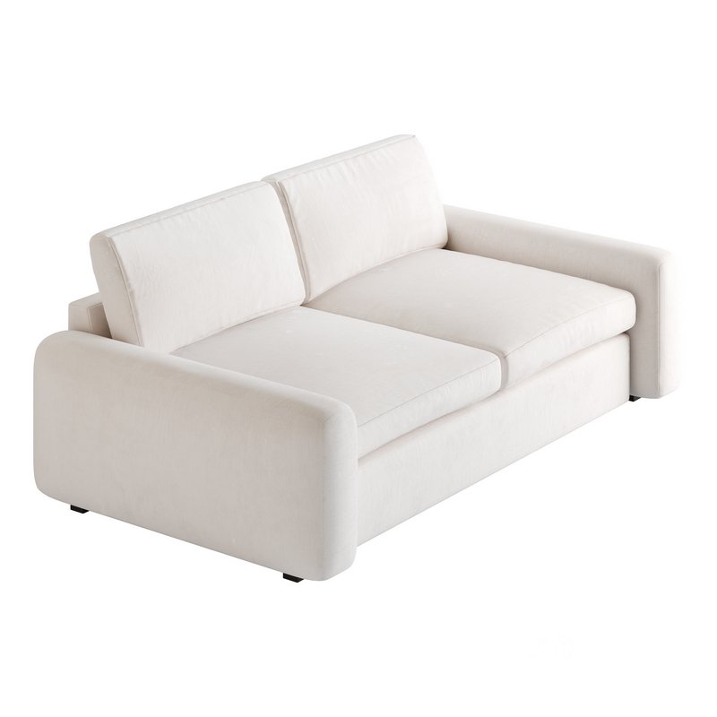 WHITE PERFORMANCE FABRIC APARTMENT SOFA Image 9