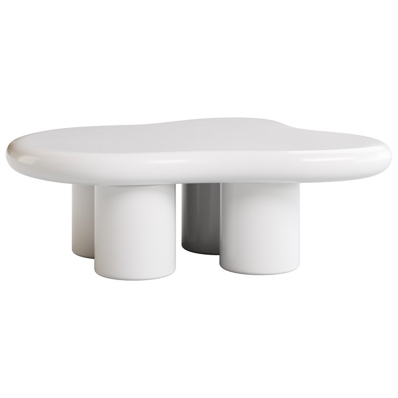 Modern Smooth Wood Abstract Coffee Table Image 11