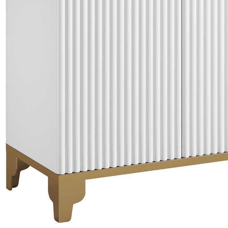 White Sideboard with Tempered Glass Image 11