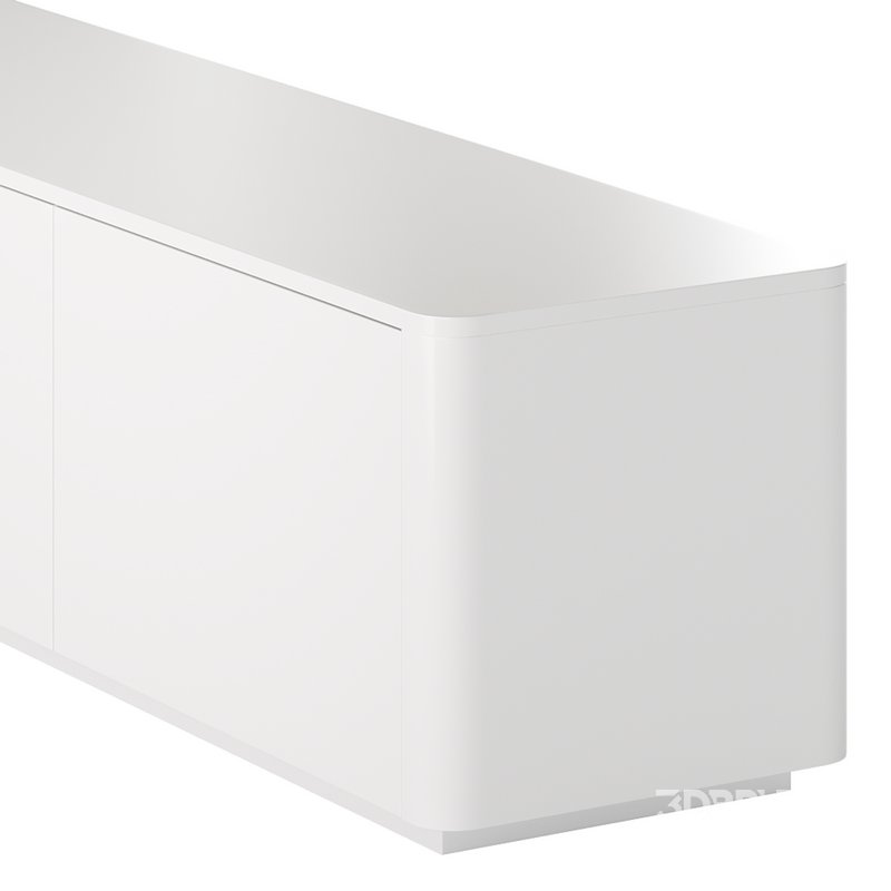 Stylish White TV Stand in Wood Image 12