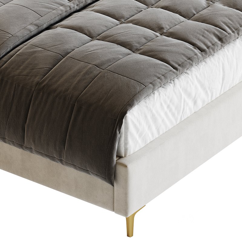 White Faux Leather Upholstered Modern Bed Image 11