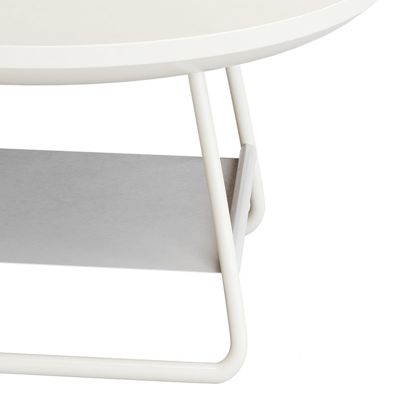 Modern Sled Round Wood Coffee Table Image 11