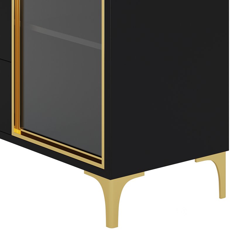 Modern Glass Door Wood Sideboard 3 Image 11