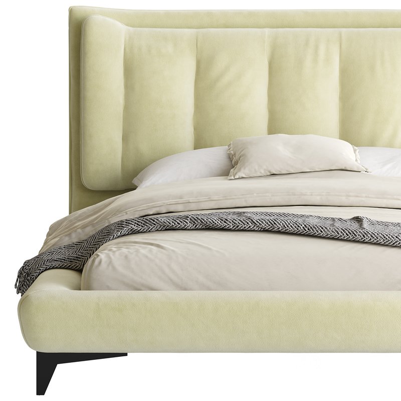 Eden Suede Fabric Upholstered Modern Bed Image 13