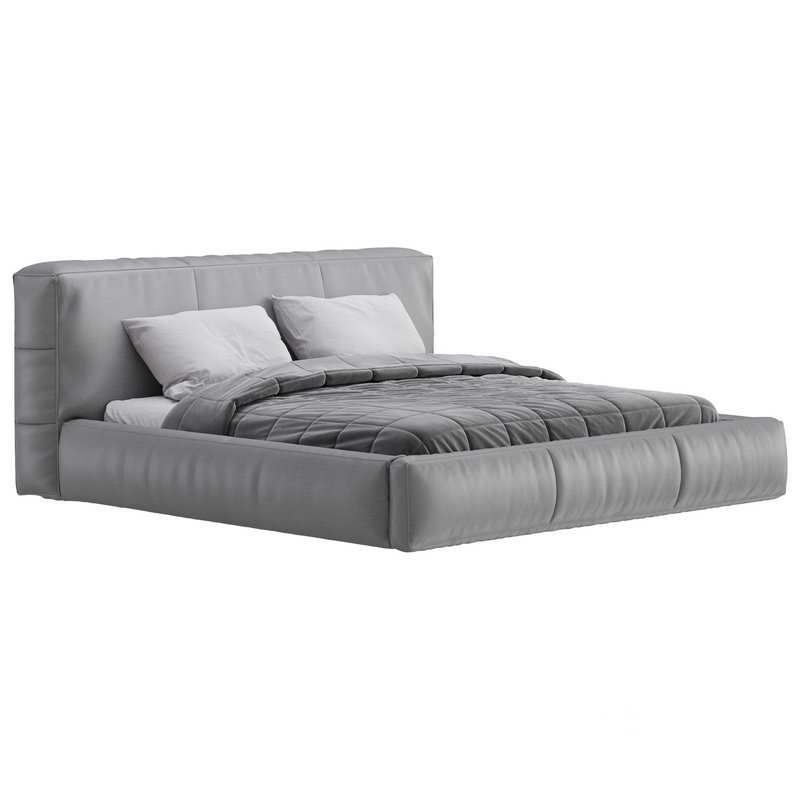 Icnoyotl suede fabric rectangular headboard modern bed I Image 10