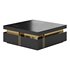 Trimied 43 Modern Black Square Storage Coffee Table Stone Top & 4 Wood Drawers - Thumbnail 11