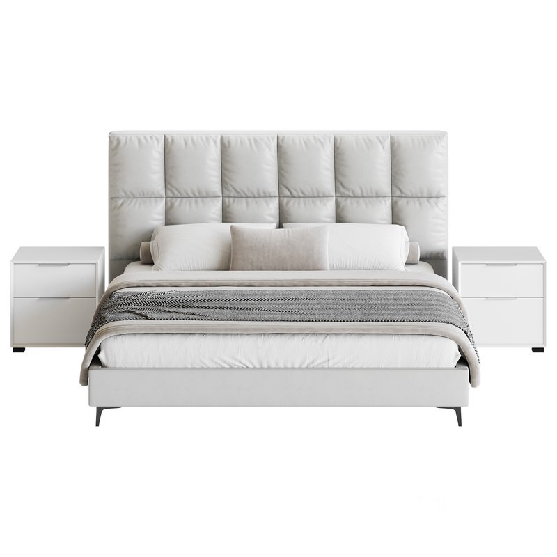 Modern Bed Upholstered Headboard Standard Bed I Image 10