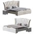 Modern Off-White Upholstered Tufted King Bed - Thumbnail 1