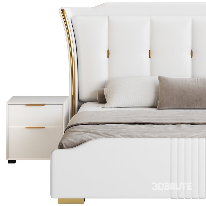 Wide Victorian Wingback Bed Image 10