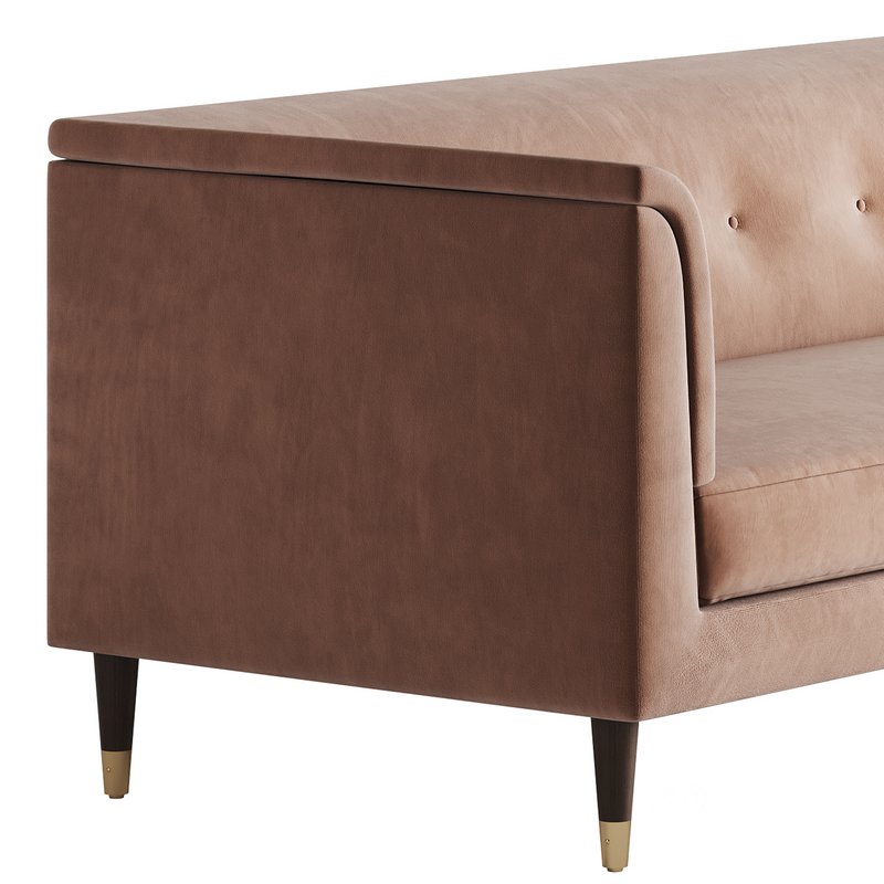 TUFTED CREAM WHITE VELVET SOFA Image 11