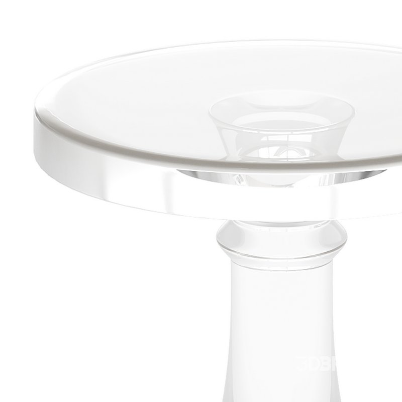 Modern Acrylic Clear Round End Table with Pedestal Image 11