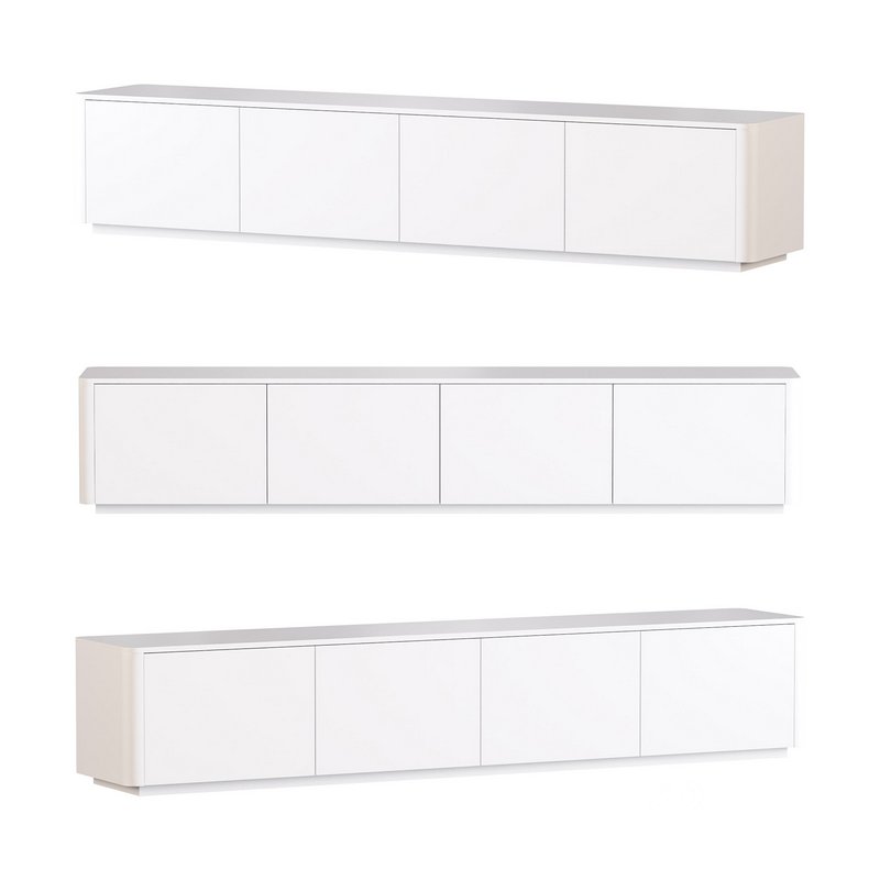 Stylish White TV Stand in Wood Image 1