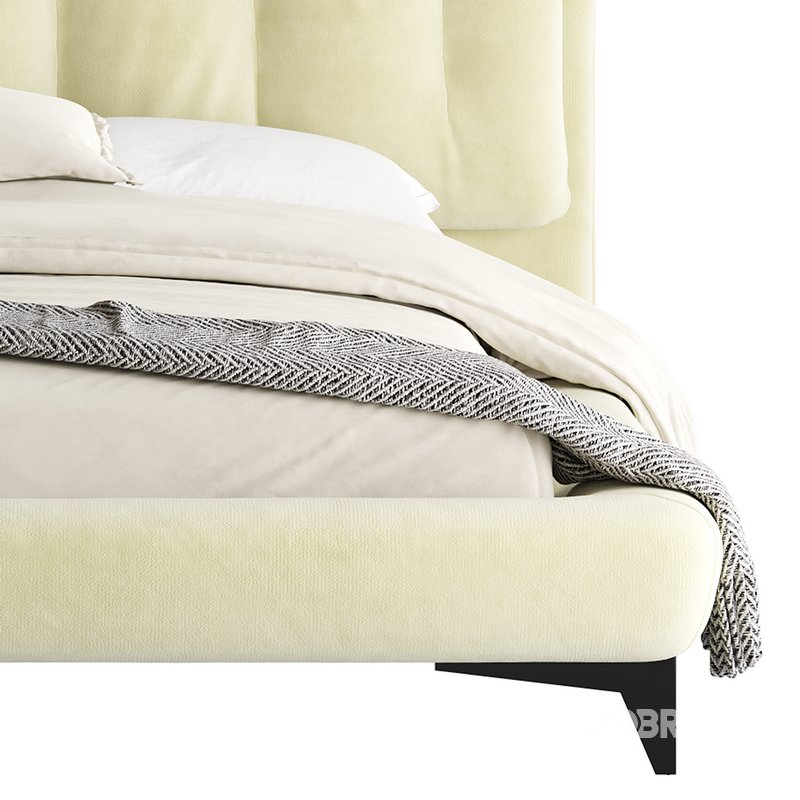 Eden Suede Fabric Upholstered Modern Bed Image 11