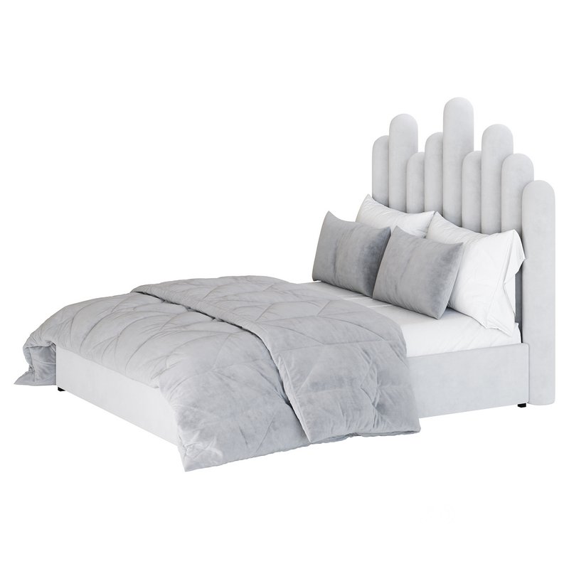 Light Wood Upholstered Panel Modern Bed Image 10