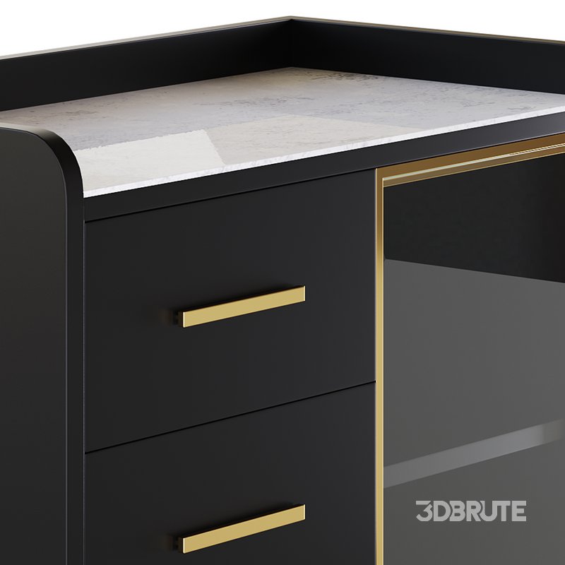 Modern Glass Door Wood Sideboard 2 Image 12