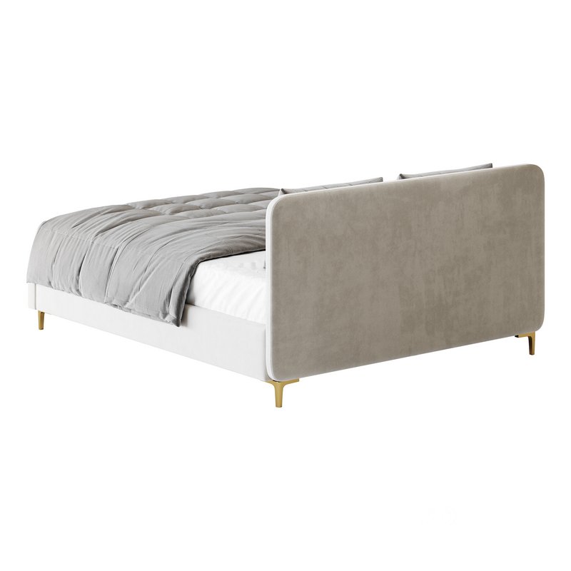 White Faux Leather Upholstered Modern Bed Image 12