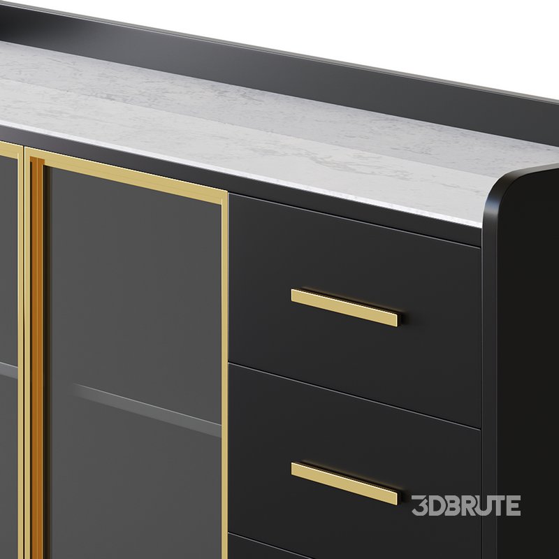 Modern Glass Door Wood Sideboard 2 Image 12