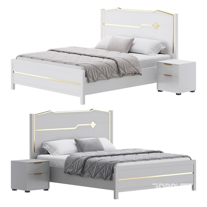 Modern White Bed I Image 1