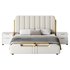 Upholstered Headboard Bed Frame Modern Panel Bed I - Thumbnail 12