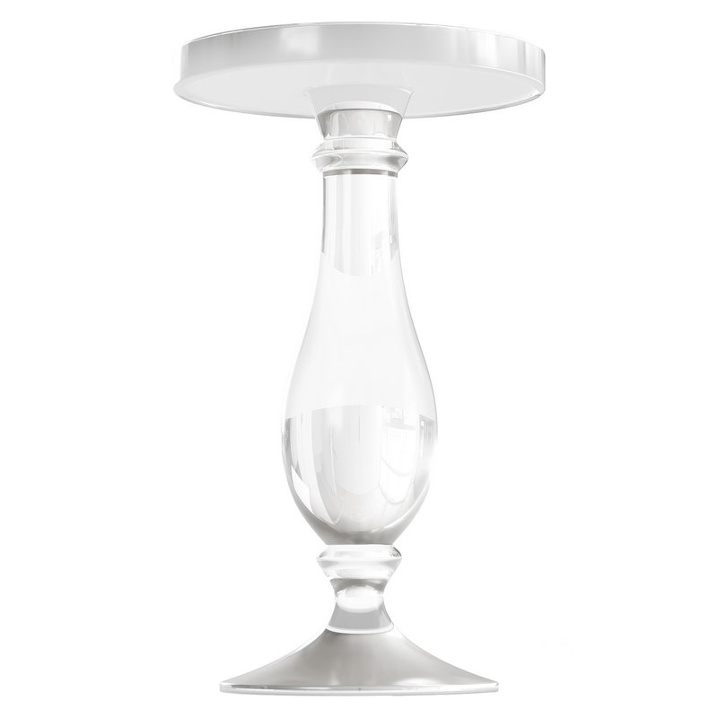Modern Acrylic Clear Round End Table with Pedestal Image 12