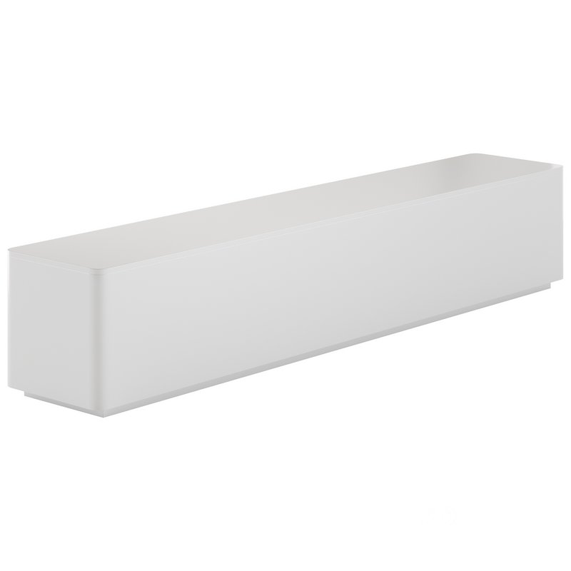 Stylish White TV Stand in Wood Image 11