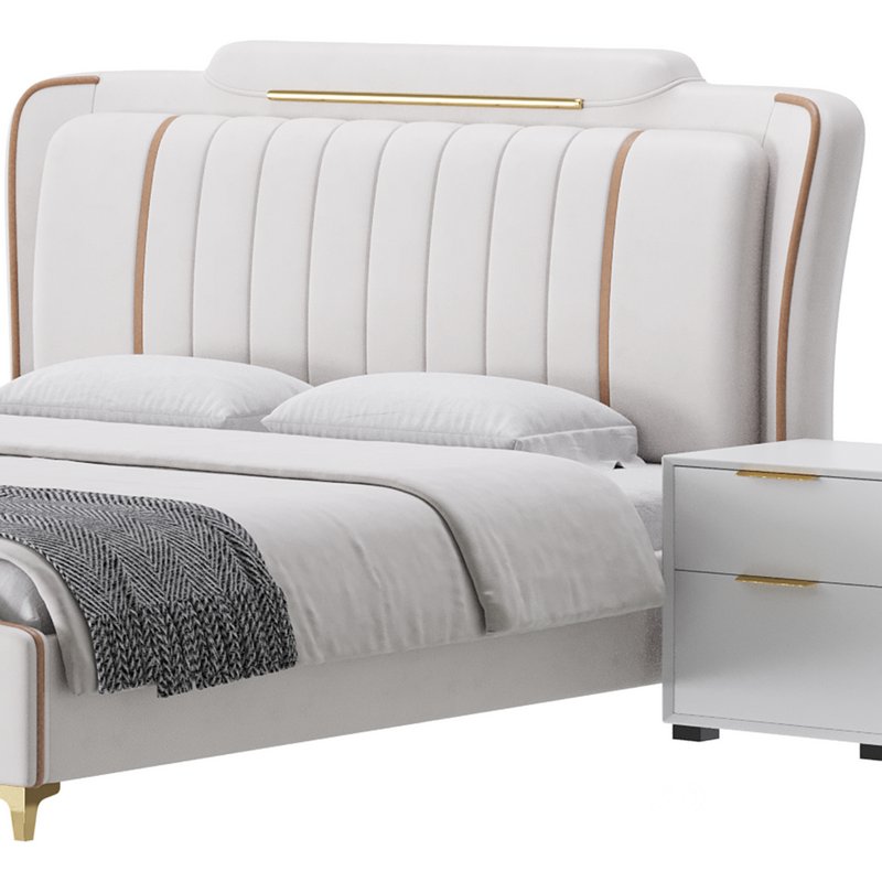 Queen Size Upholstered Headboard Bed Image 11