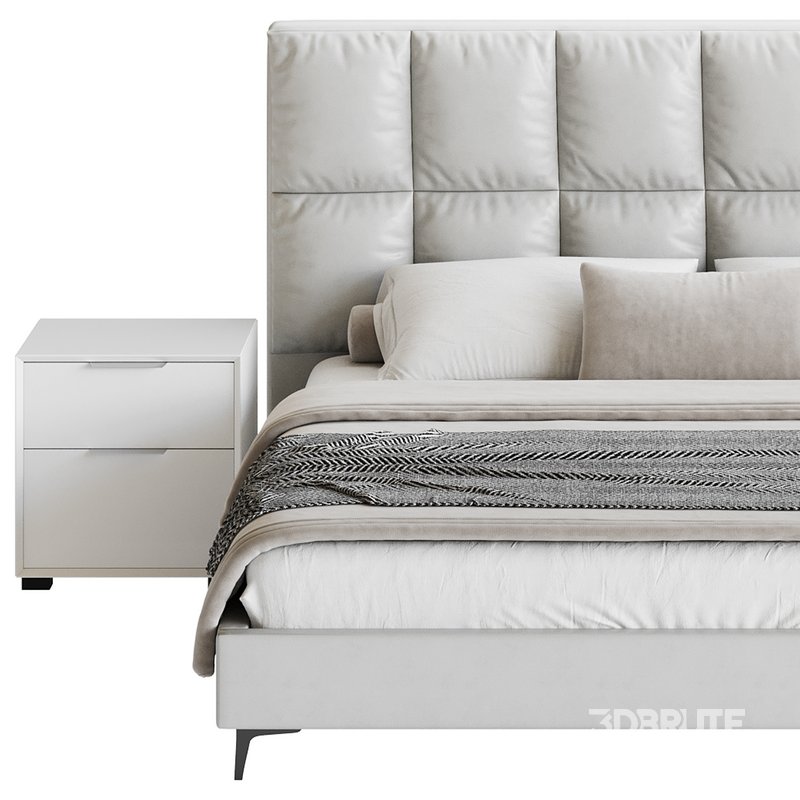Modern Bed Upholstered Headboard Standard Bed I Image 12