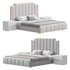 Glam Beige Upholstered Bed - Thumbnail 1