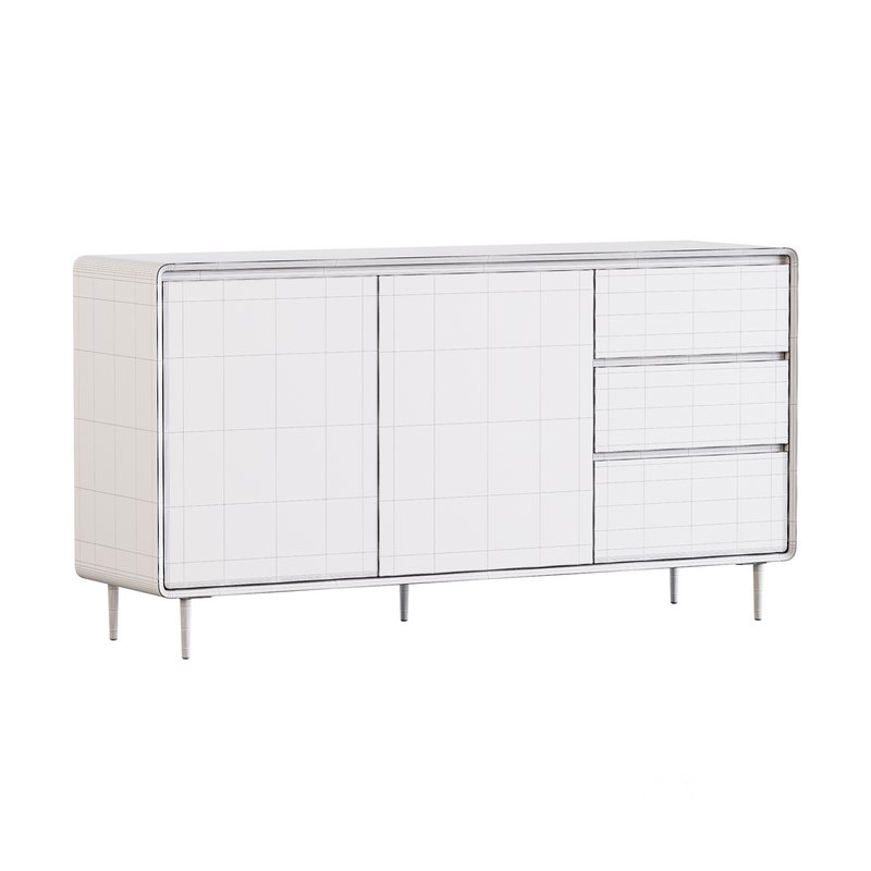 Modern Wood Sideboard with 2 Doors Image 13