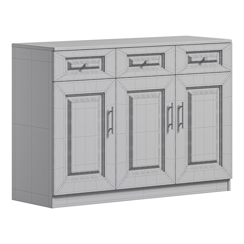 Sumptuous White Wood Sideboard Credenza with Drawers Image 13