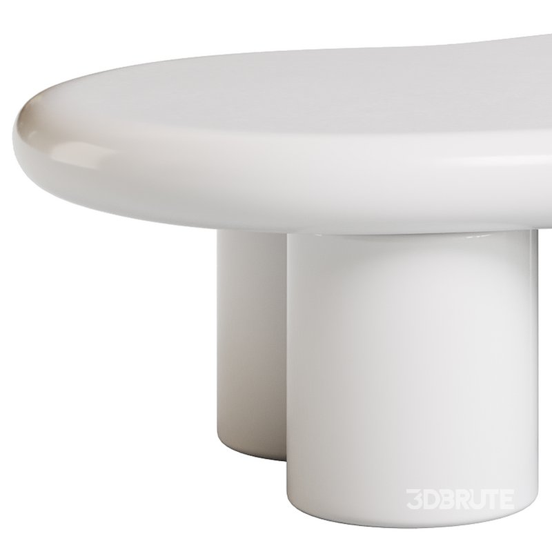 Modern Smooth Wood Abstract Coffee Table Image 12