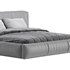 Icnoyotl suede fabric rectangular headboard modern bed I - Thumbnail 13