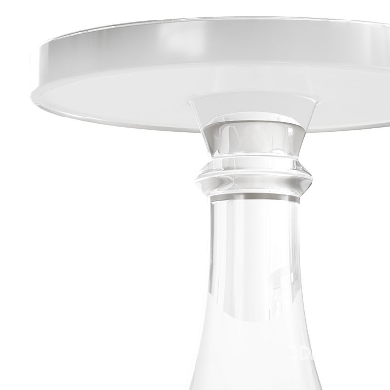 Modern Acrylic Clear Round End Table with Pedestal Image 13