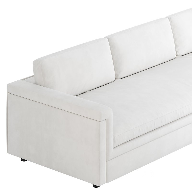 IVORY PERFORMANCE VELVET SOFA Image 15