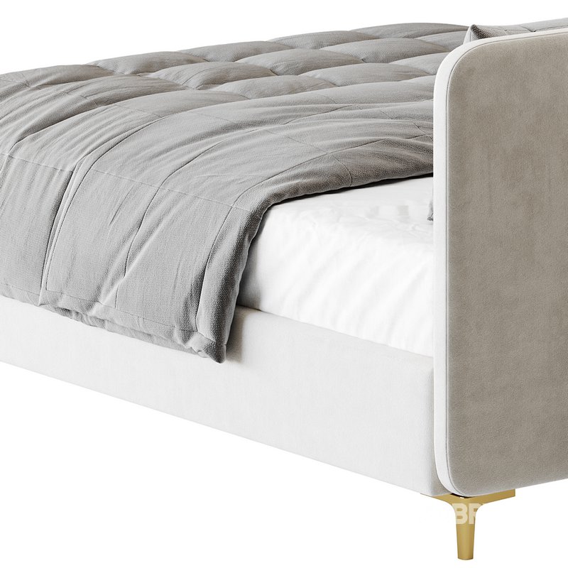 White Faux Leather Upholstered Modern Bed Image 13