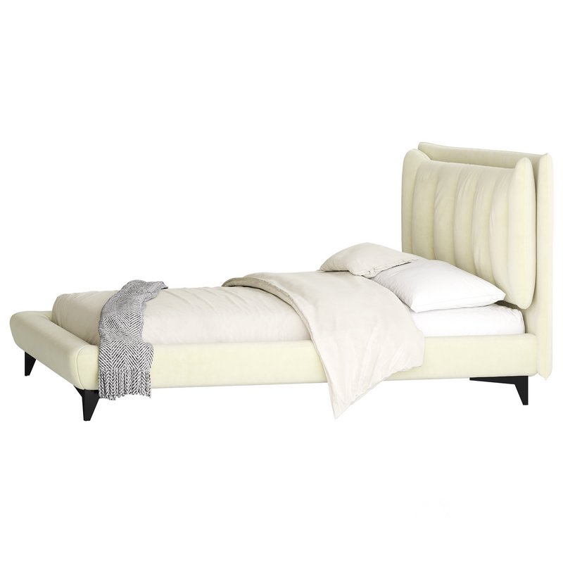 Eden Suede Fabric Upholstered Modern Bed Image 12