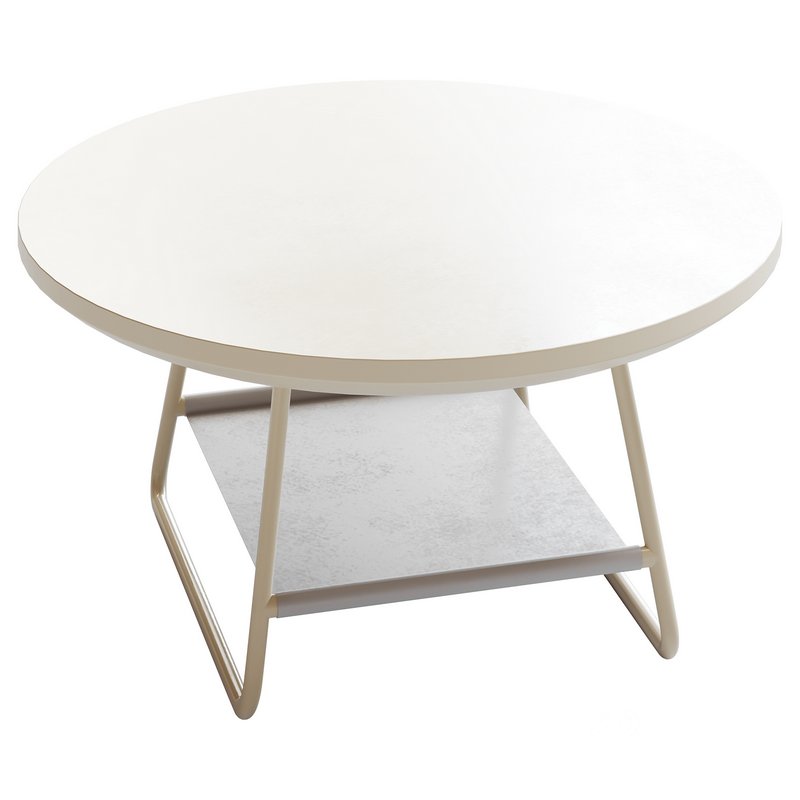 Modern Sled Round Wood Coffee Table Image 13