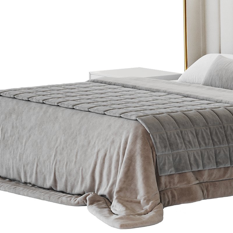 Modern Beige King Size Bed Image 15