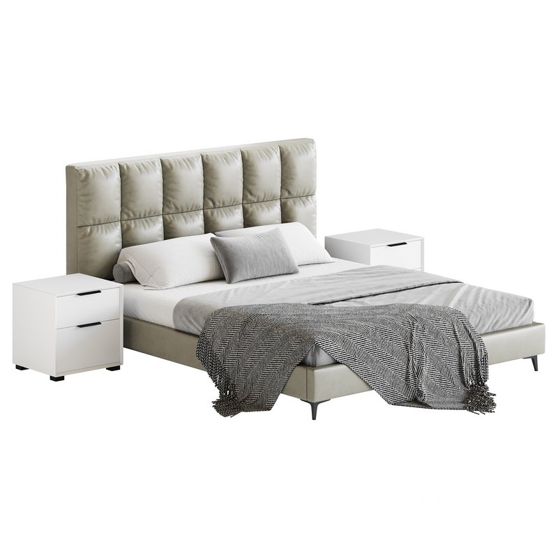 Modern Bed Upholstered Headboard Standard Bed I Image 13