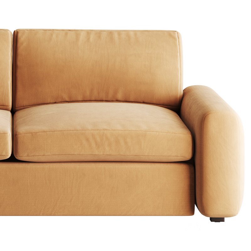 WHITE PERFORMANCE FABRIC APARTMENT SOFA Image 13