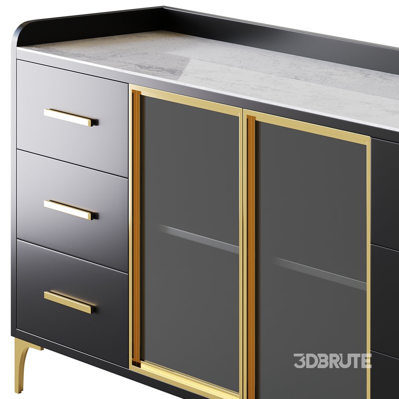 Modern Glass Door Wood Sideboard 2 Image 13