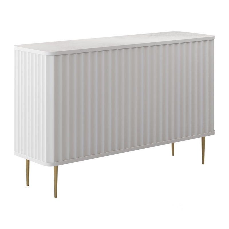 White Bedroom Dresser for Storage in Gold Image 13