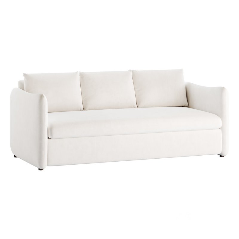 WHITE PERFORMANCE FABRIC SLEEPER SOFA Image 11