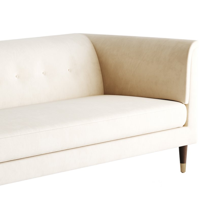 TUFTED CREAM WHITE VELVET SOFA Image 15