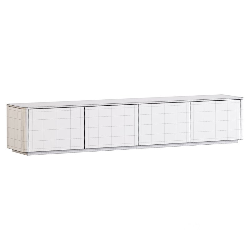 Stylish White TV Stand in Wood Image 13