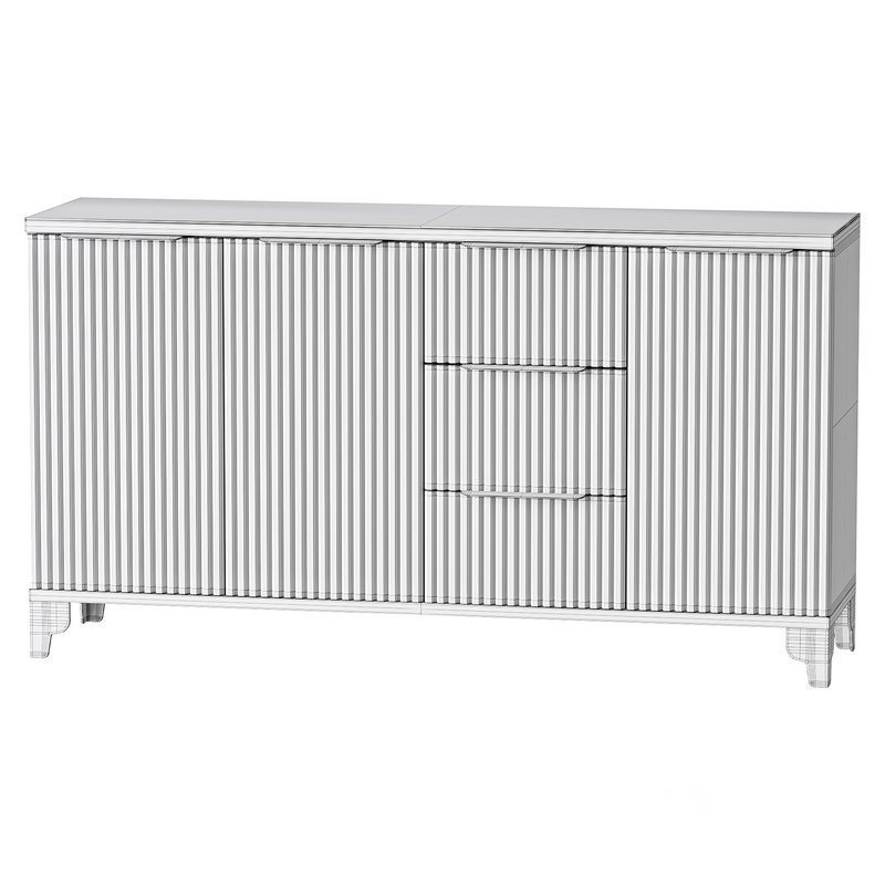 White Sideboard with Tempered Glass Image 13